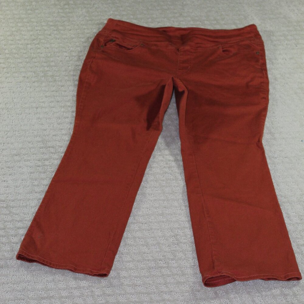NWOT Belle Kim Gravel Women's Sz 18WP Rust Colored Pull On Pants